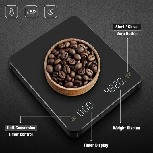 Digital Coffee Scale with Timer LED