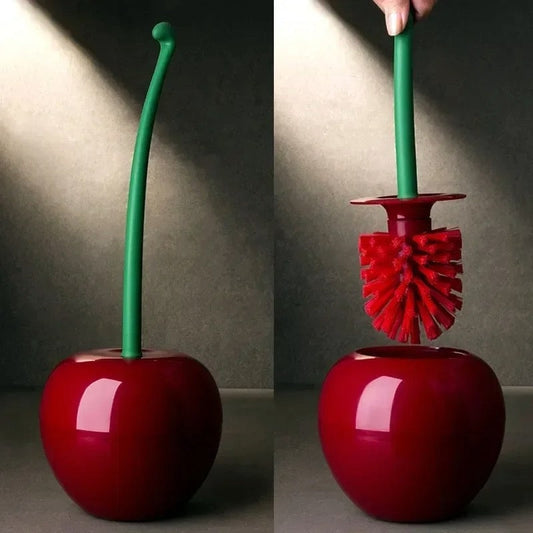 Cherry Toilet Brush Holder Set